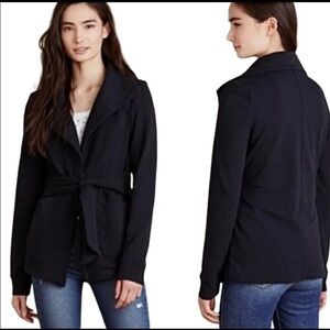 Saturday Sunday Bon Voyage Black Tie Front Jacket Top Pockets Size M